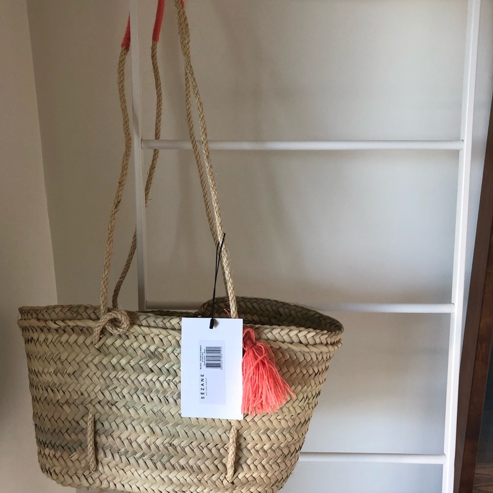 NEW WITH TAGS Sezane straw summer tote